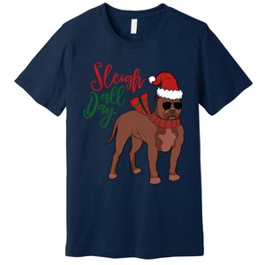 Sleigh All Day Pitbull Dog Christmas Premium T-Shirt