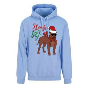 Sleigh All Day Pitbull Dog Christmas Unisex Surf Hoodie