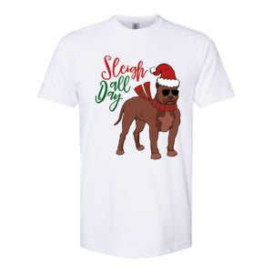 Sleigh All Day Pitbull Dog Christmas Softstyle CVC T-Shirt