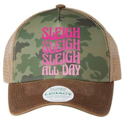 Sleigh All Day Embrace Winter Christmas Cheer Gift Legacy Tie Dye Trucker Hat