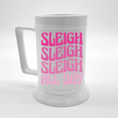 Sleigh All Day Embrace Winter Christmas Cheer Gift Beer Stein