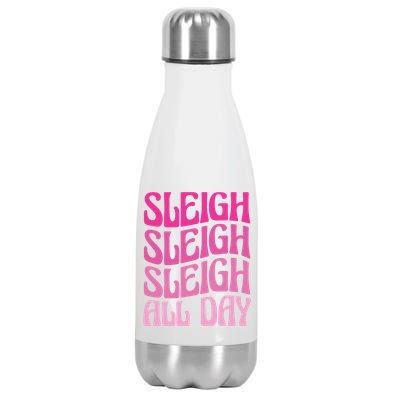 Sleigh All Day Embrace Winter Christmas Cheer Gift Stainless Steel Insulated Water Bottle