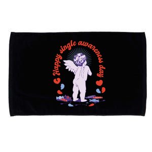 Single Awareness Day Valentines Day Single Forever Gift Microfiber Hand Towel