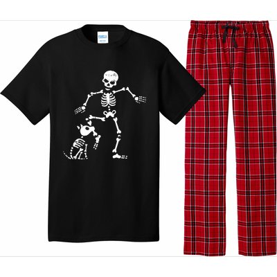 Skeleton And Dog Halloween Costume Funny Skull Women Pajama Set