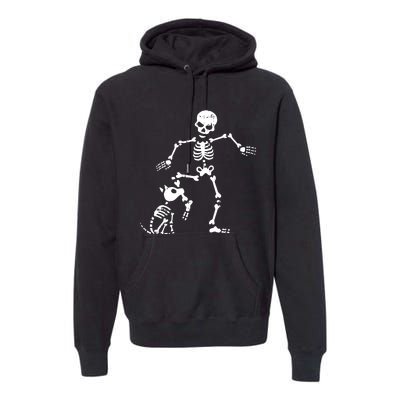 Skeleton And Dog Halloween Costume Funny Skull Women Premium Hoodie