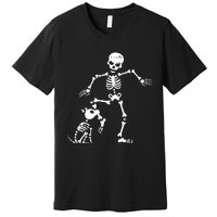 Skeleton And Dog Halloween Costume Funny Skull Women Premium T-Shirt