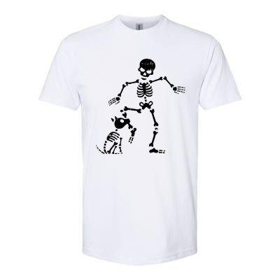 Skeleton And Dog Halloween Costume Funny Skull Women Softstyle CVC T-Shirt