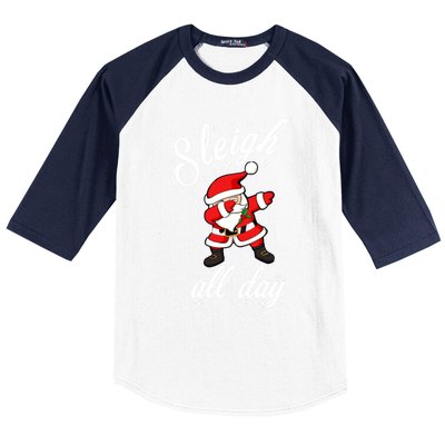 Sleigh All Day Dabbing Santa Funny Christmas Cool Gift Cute Gift Baseball Sleeve Shirt