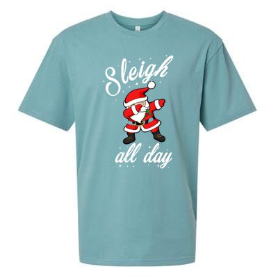 Sleigh All Day Dabbing Santa Funny Christmas Cool Gift Cute Gift Sueded Cloud Jersey T-Shirt