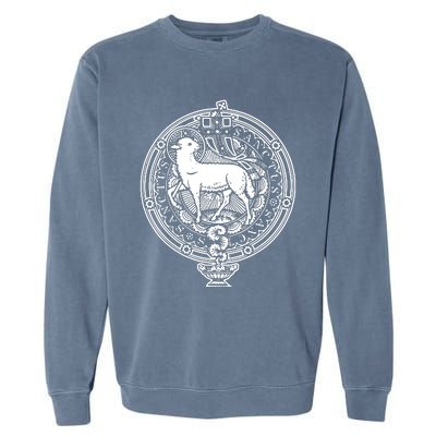 Sanctus Agnus Dei Lamb God Catholic Traditional Latin Mass Garment-Dyed Sweatshirt