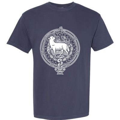 Sanctus Agnus Dei Lamb God Catholic Traditional Latin Mass Garment-Dyed Heavyweight T-Shirt