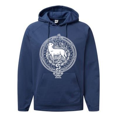 Sanctus Agnus Dei Lamb God Catholic Traditional Latin Mass Performance Fleece Hoodie