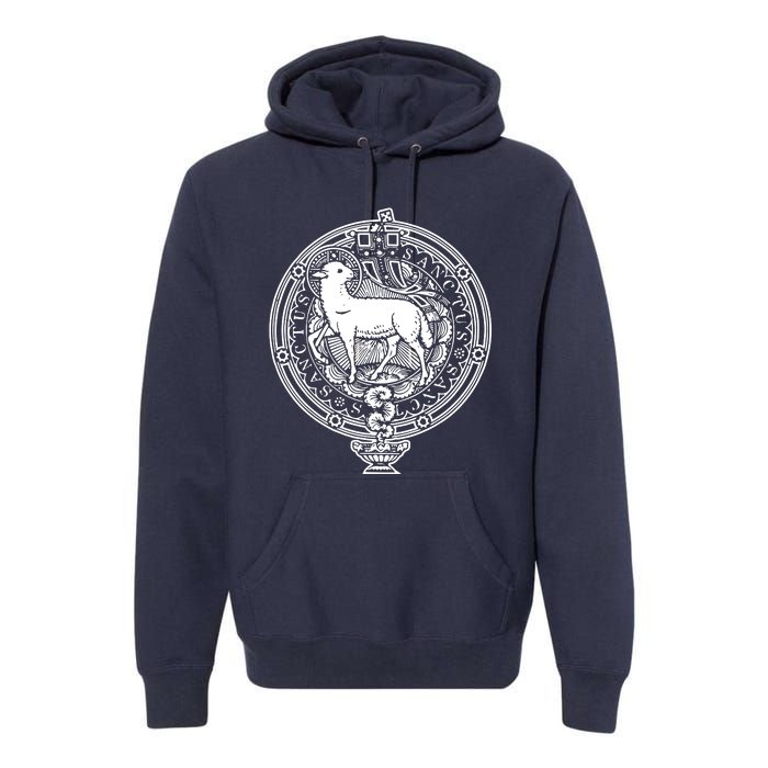 Sanctus Agnus Dei Lamb God Catholic Traditional Latin Mass Premium Hoodie