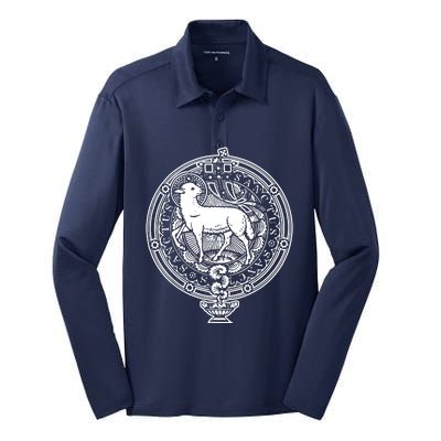 Sanctus Agnus Dei Lamb God Catholic Traditional Latin Mass Silk Touch Performance Long Sleeve Polo