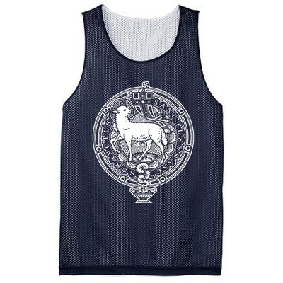 Sanctus Agnus Dei Lamb God Catholic Traditional Latin Mass Mesh Reversible Basketball Jersey Tank