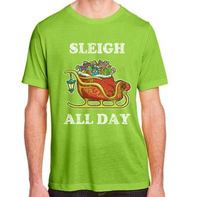 Sleigh All Day Christmas Santa Claus Retro Vintage Ugly Meaningful Gift Adult ChromaSoft Performance T-Shirt