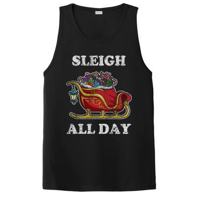 Sleigh All Day Christmas Santa Claus Retro Vintage Ugly Meaningful Gift PosiCharge Competitor Tank