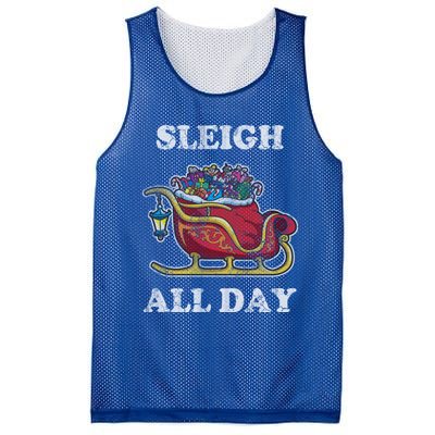 Sleigh All Day Christmas Santa Claus Retro Vintage Ugly Meaningful Gift Mesh Reversible Basketball Jersey Tank