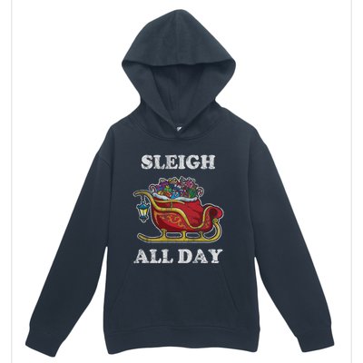 Sleigh All Day Christmas Santa Claus Retro Vintage Ugly Meaningful Gift Urban Pullover Hoodie