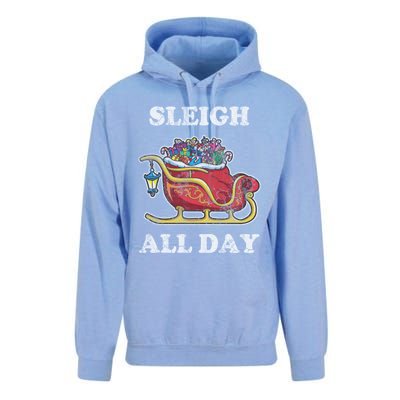 Sleigh All Day Christmas Santa Claus Retro Vintage Ugly Meaningful Gift Unisex Surf Hoodie