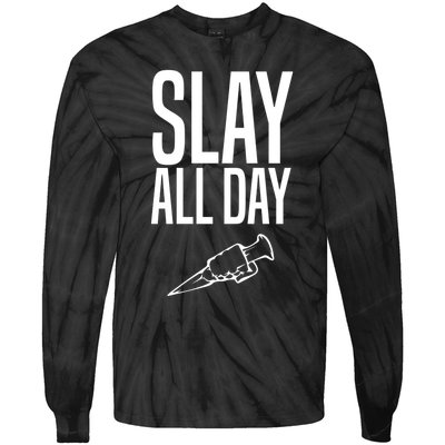 Slay All Day Vampire Hunter Buffy Tie-Dye Long Sleeve Shirt