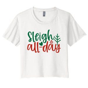 Sleigh All Day Women's Crop Top Tee