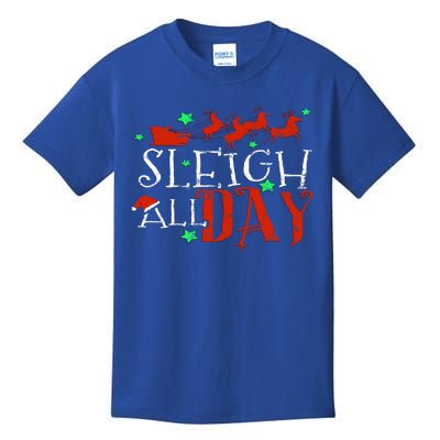 Sleigh All Day Funny Santa Sled Christmas Funny Gift Kids T-Shirt