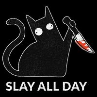 Slay All Day Halloween Cat Funny City Backpack