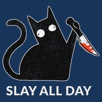 Slay All Day Halloween Cat Funny Cooling Performance Long Sleeve Crew