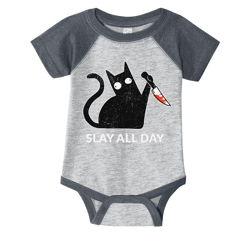 Slay All Day Halloween Cat Funny Infant Baby Jersey Bodysuit