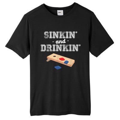 Sinkin' And Drinkin' Cornhole Playing Funny Tall Fusion ChromaSoft Performance T-Shirt