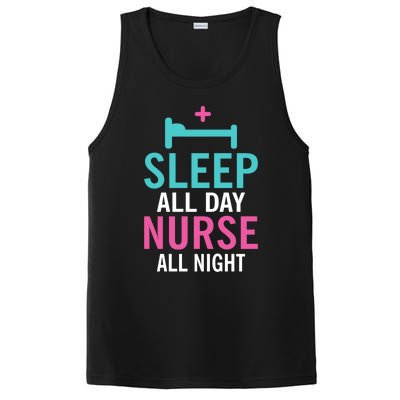 Sleep All Day Nurse All Night Work Hospital Nursing Gift PosiCharge Competitor Tank