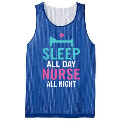 Sleep All Day Nurse All Night Work Hospital Nursing Gift Mesh Reversible Basketball Jersey Tank