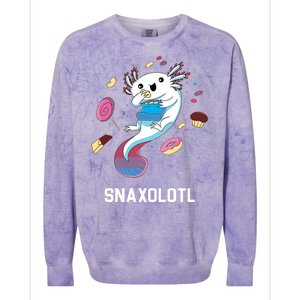 Snaxolotl Axolotl Donuts Cupcakes Candy Junk Food Colorblast Crewneck Sweatshirt