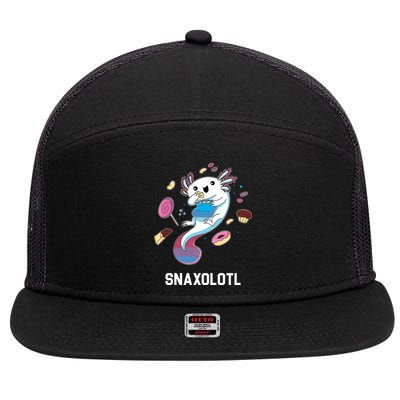 Snaxolotl Axolotl Donuts Cupcakes Candy Junk Food 7 Panel Mesh Trucker Snapback Hat