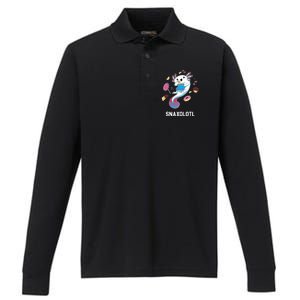 Snaxolotl Axolotl Donuts Cupcakes Candy Junk Food Performance Long Sleeve Polo