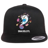 Snaxolotl Axolotl Donuts Cupcakes Candy Junk Food Flat Bill Trucker Hat