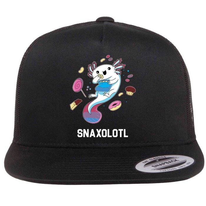 Snaxolotl Axolotl Donuts Cupcakes Candy Junk Food Flat Bill Trucker Hat