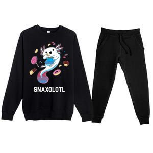 Snaxolotl Axolotl Donuts Cupcakes Candy Junk Food Premium Crewneck Sweatsuit Set