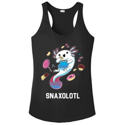 Snaxolotl Axolotl Donuts Cupcakes Candy Junk Food Ladies PosiCharge Competitor Racerback Tank