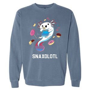 Snaxolotl Axolotl Donuts Cupcakes Candy Junk Food Garment-Dyed Sweatshirt