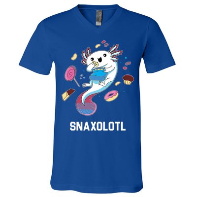 Snaxolotl Axolotl Donuts Cupcakes Candy Junk Food V-Neck T-Shirt