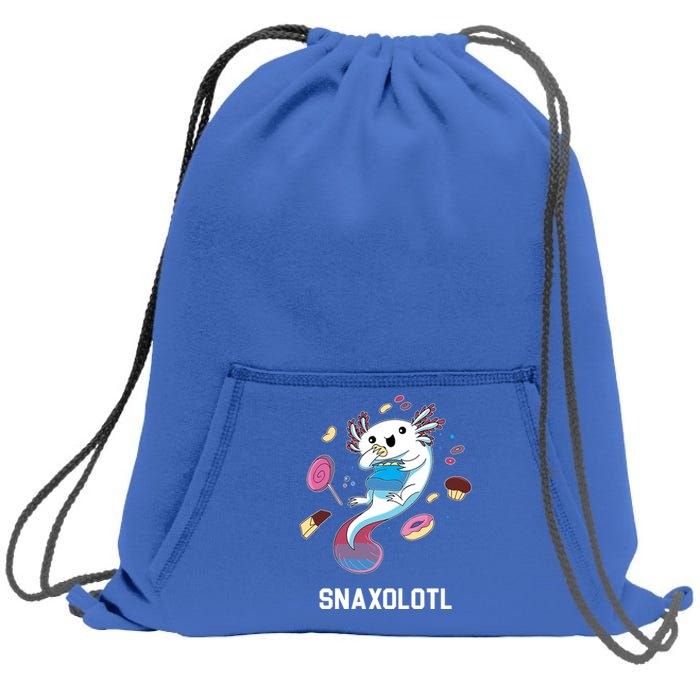 Snaxolotl Axolotl Donuts Cupcakes Candy Junk Food Sweatshirt Cinch Pack Bag