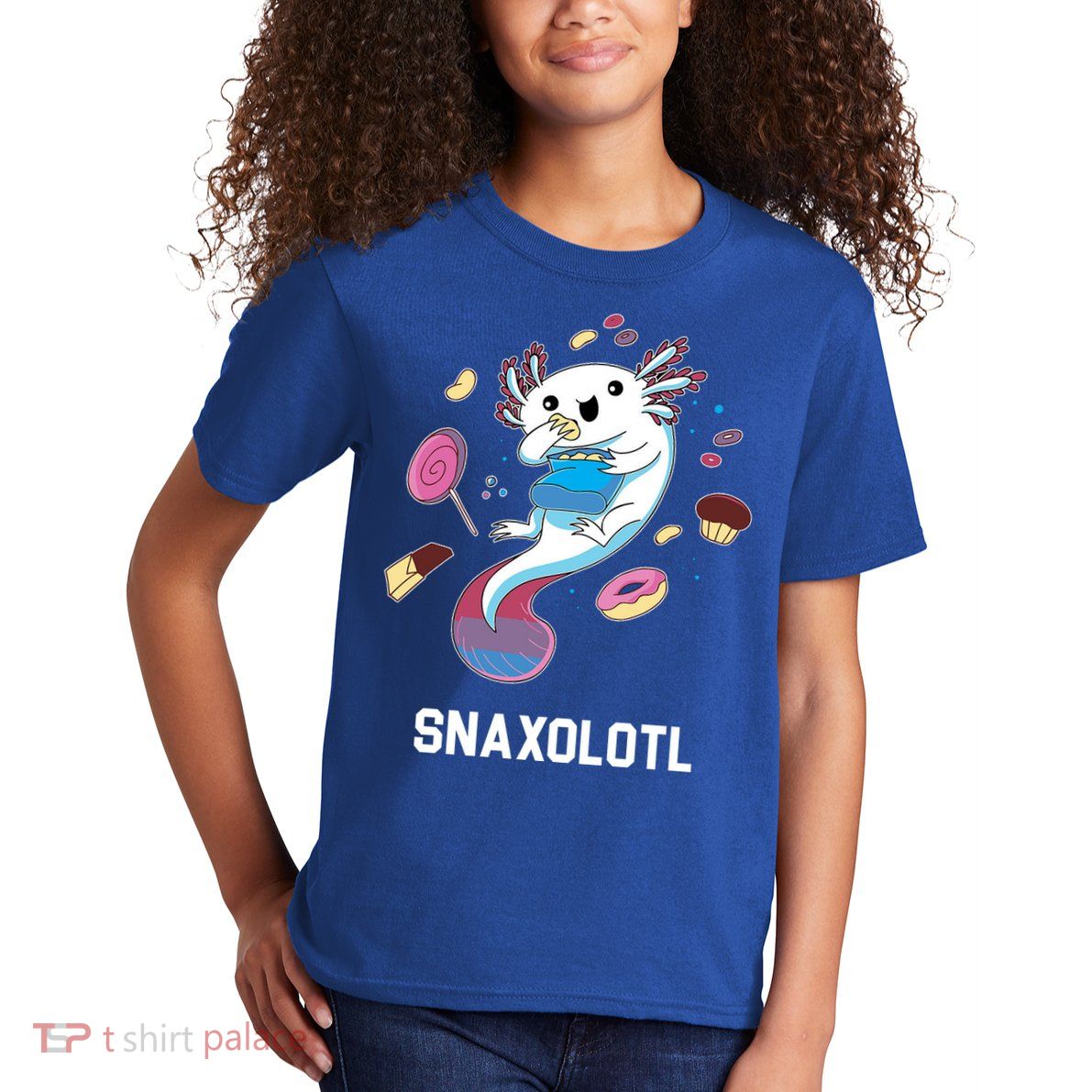 Snaxolotl Axolotl Donuts Cupcakes Candy Junk Food Kids T-Shirt