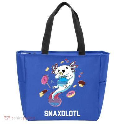 Snaxolotl Axolotl Donuts Cupcakes Candy Junk Food Zip Tote Bag