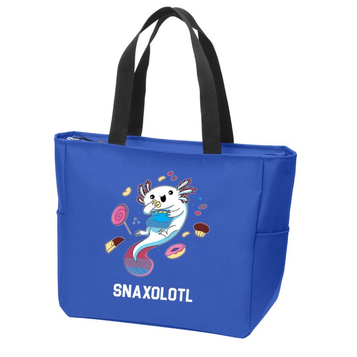 Snaxolotl Axolotl Donuts Cupcakes Candy Junk Food Zip Tote Bag