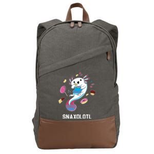 Snaxolotl Axolotl Donuts Cupcakes Candy Junk Food Cotton Canvas Backpack