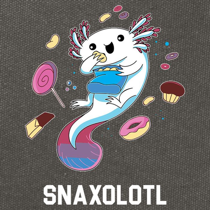 Snaxolotl Axolotl Donuts Cupcakes Candy Junk Food Cotton Canvas Backpack