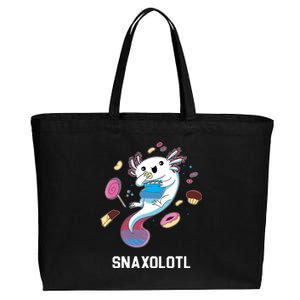 Snaxolotl Axolotl Donuts Cupcakes Candy Junk Food Cotton Canvas Jumbo Tote