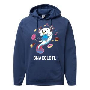 Snaxolotl Axolotl Donuts Cupcakes Candy Junk Food Performance Fleece Hoodie